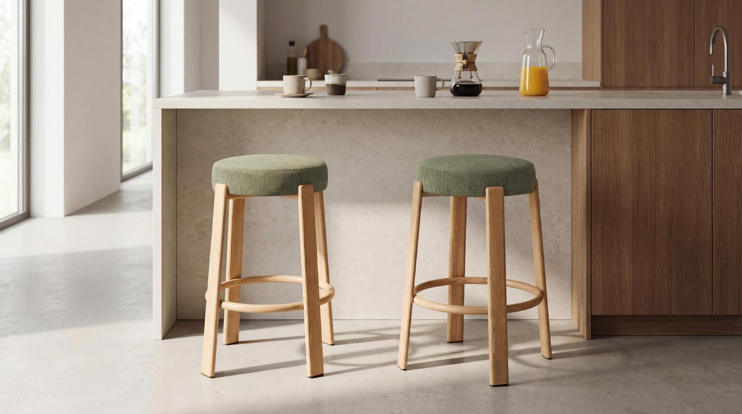 63.5cm Orin Chenille Bar Stools