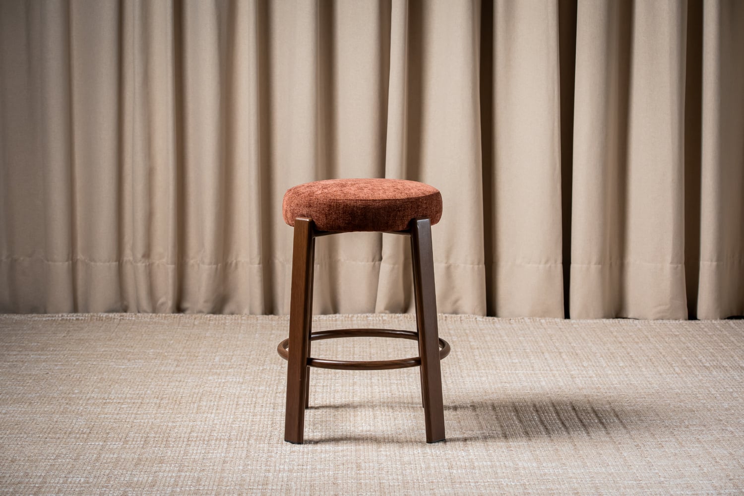 63.5cm Brown Orin Chenille Bar Stools