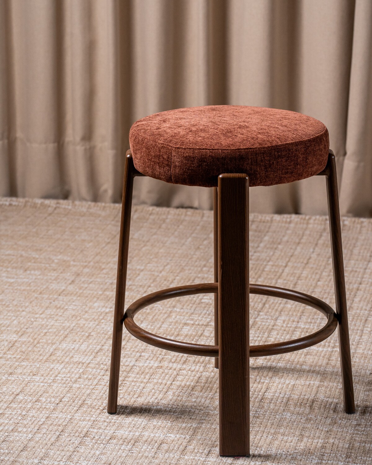 63.5cm Brown Orin Chenille Bar Stools