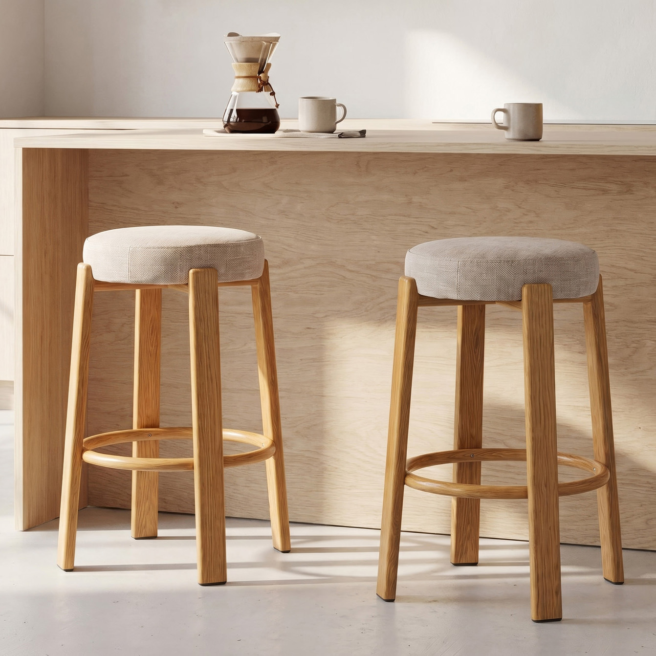 63.5cm Orin Chenille Bar Stools