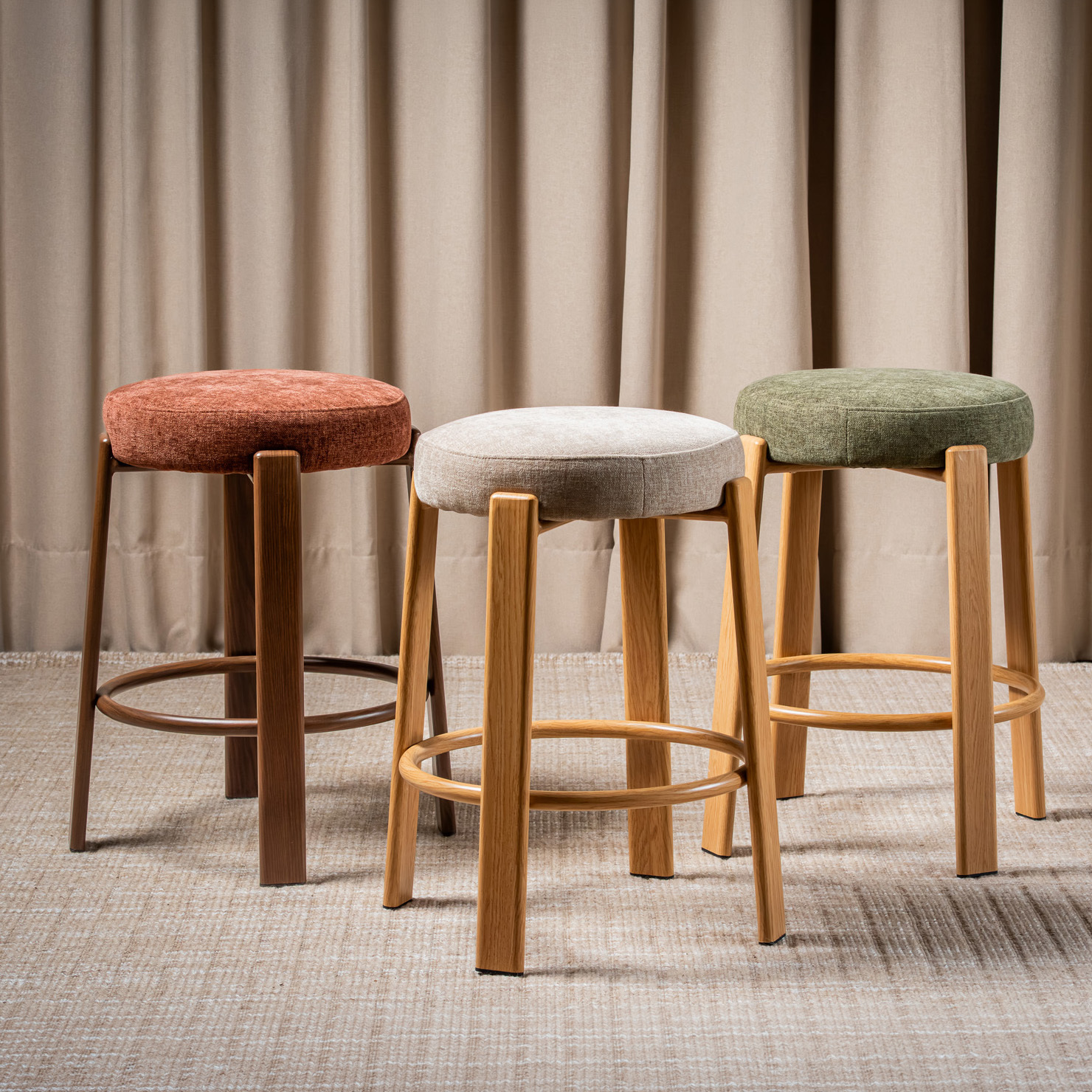 63.5cm Orin Chenille Bar Stools