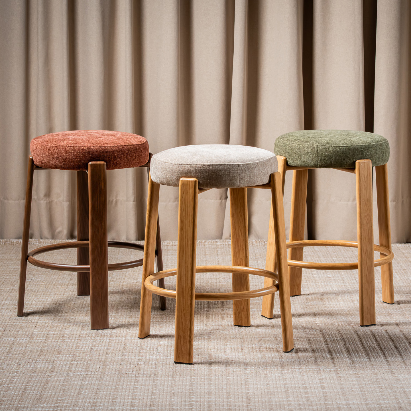 63.5cm Orin Chenille Bar Stools