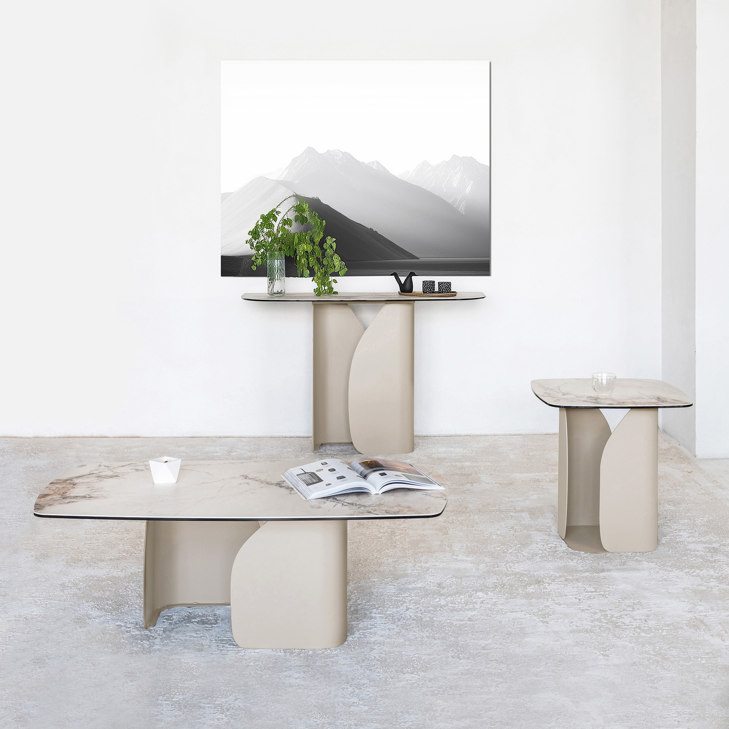 Milford Ceramic & Glass Console Table