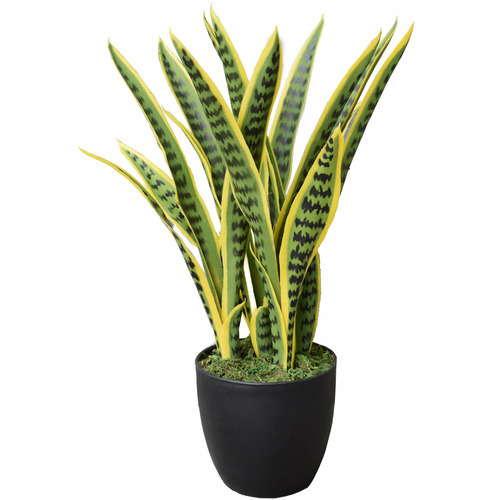 BotanicArtisan 60cm Yellow Potted Faux Mother In Law Plant | Temple ...