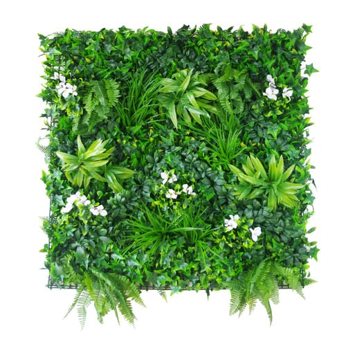 BotanicArtisan 100cm Square Faux Snowy White Vertical Garden Wall Panel