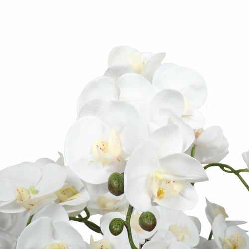 65cm Potted Faux Large Multi-Stem White Orchid Plant