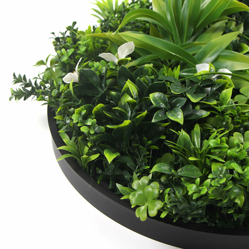 50cm Faux Flowering White Green Wall Disc