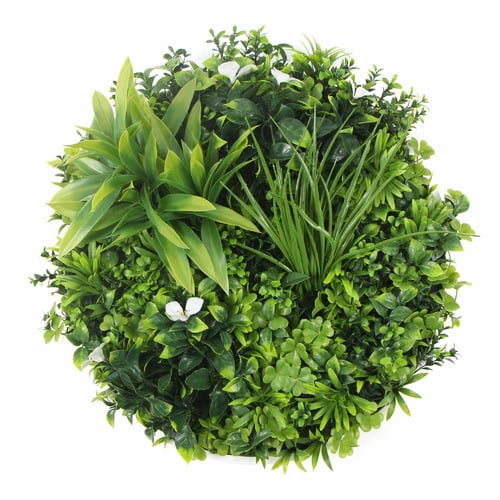 75cm Faux Flowering Plant in Green Wall Disc