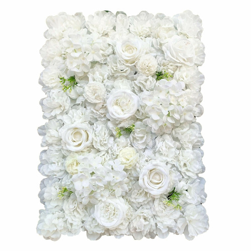 60cm White Faux Mixed Flower Wall Panel | Temple & Webster