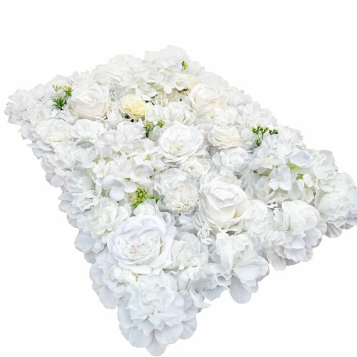 60cm White Faux Mixed Flower Wall Panel | Temple & Webster