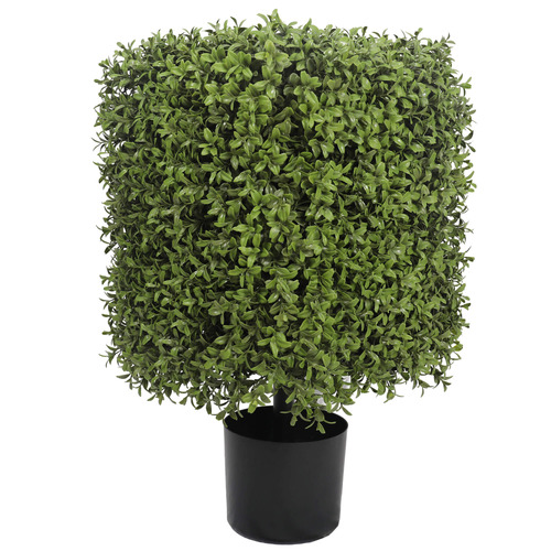 55cm Potted Faux Square Topiary Plant