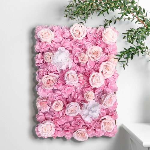 BotanicArtisan 60cm Pink Faux Flower Wall Panel | Temple & Webster