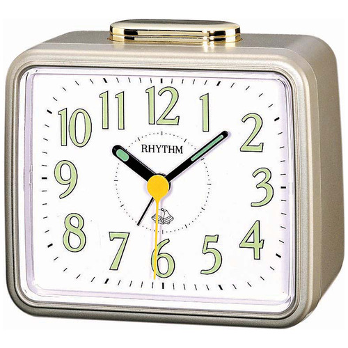 Rhythm Metallic Quartz Alarm Clock Temple & ster
