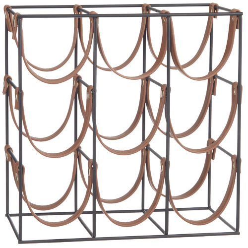Orwell 9 Bottle Leather Wine Rack