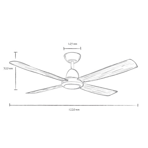 Combat 122cm DC Ceiling Fan with Remote Control