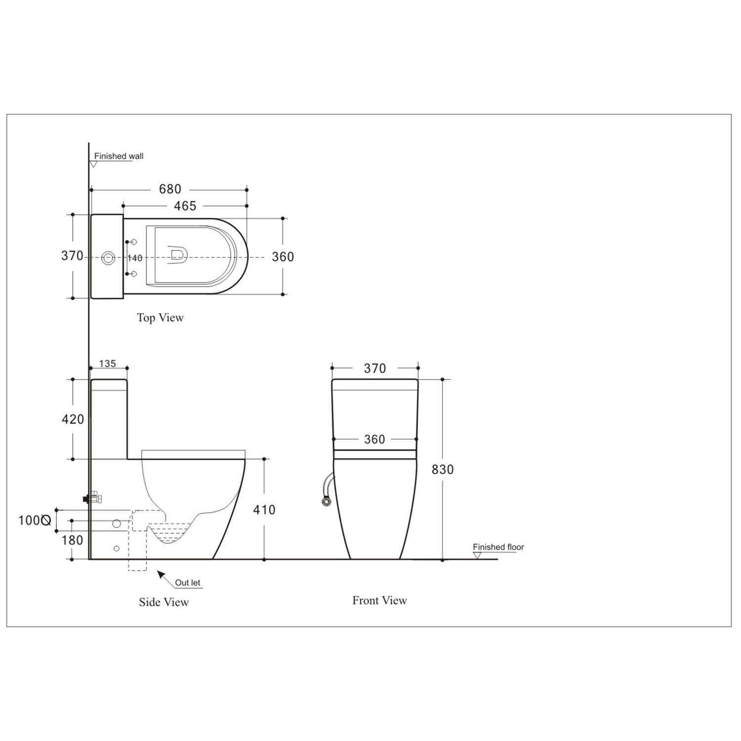 Alexander-R Ceramic Rimless Toilet Suite