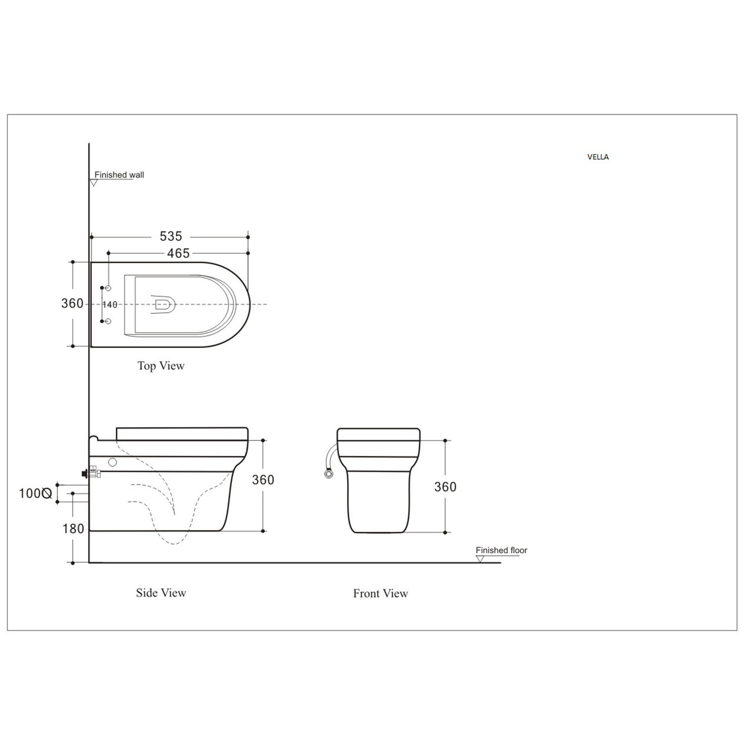 Vella Ceramic Wall Mounted Pan