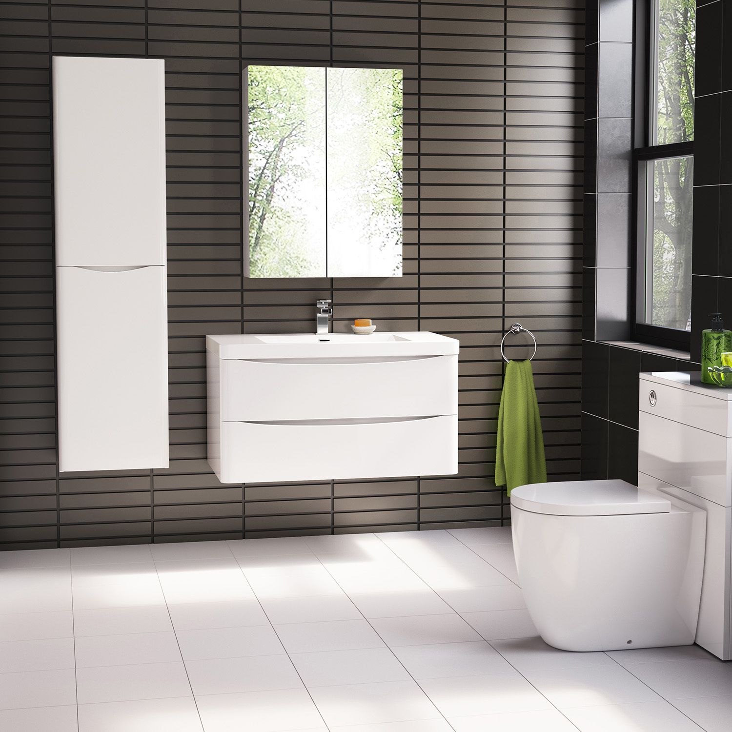 500 x 1200cm Ancona Wall Mounted Bathroom Vanity Unit