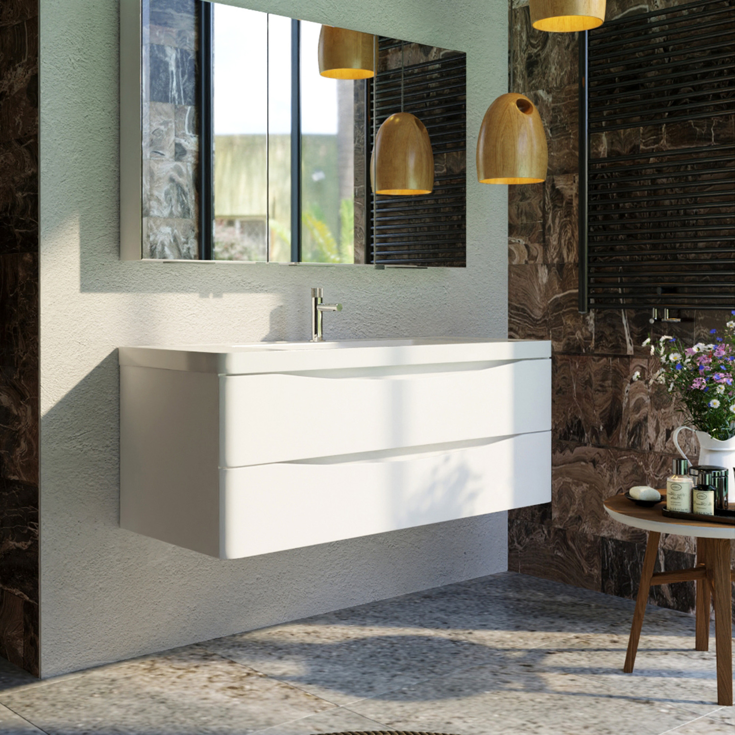 50 x 120cm Ancona Wall Mounted Bathroom Vanity Unit