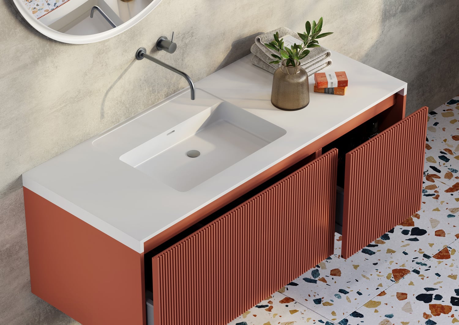 120cm Rimini Wall Mounted Vanity with Basin