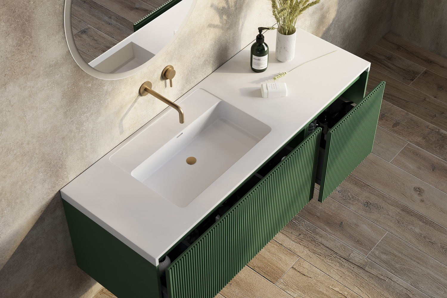 140cm Rimini Wall Mounted Vanity with Basin