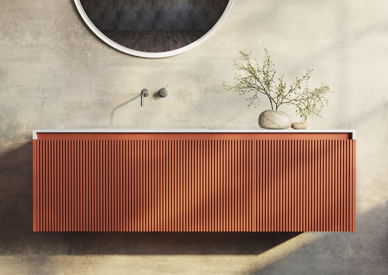 140cm Rimini Wall Mounted Vanity with Basin