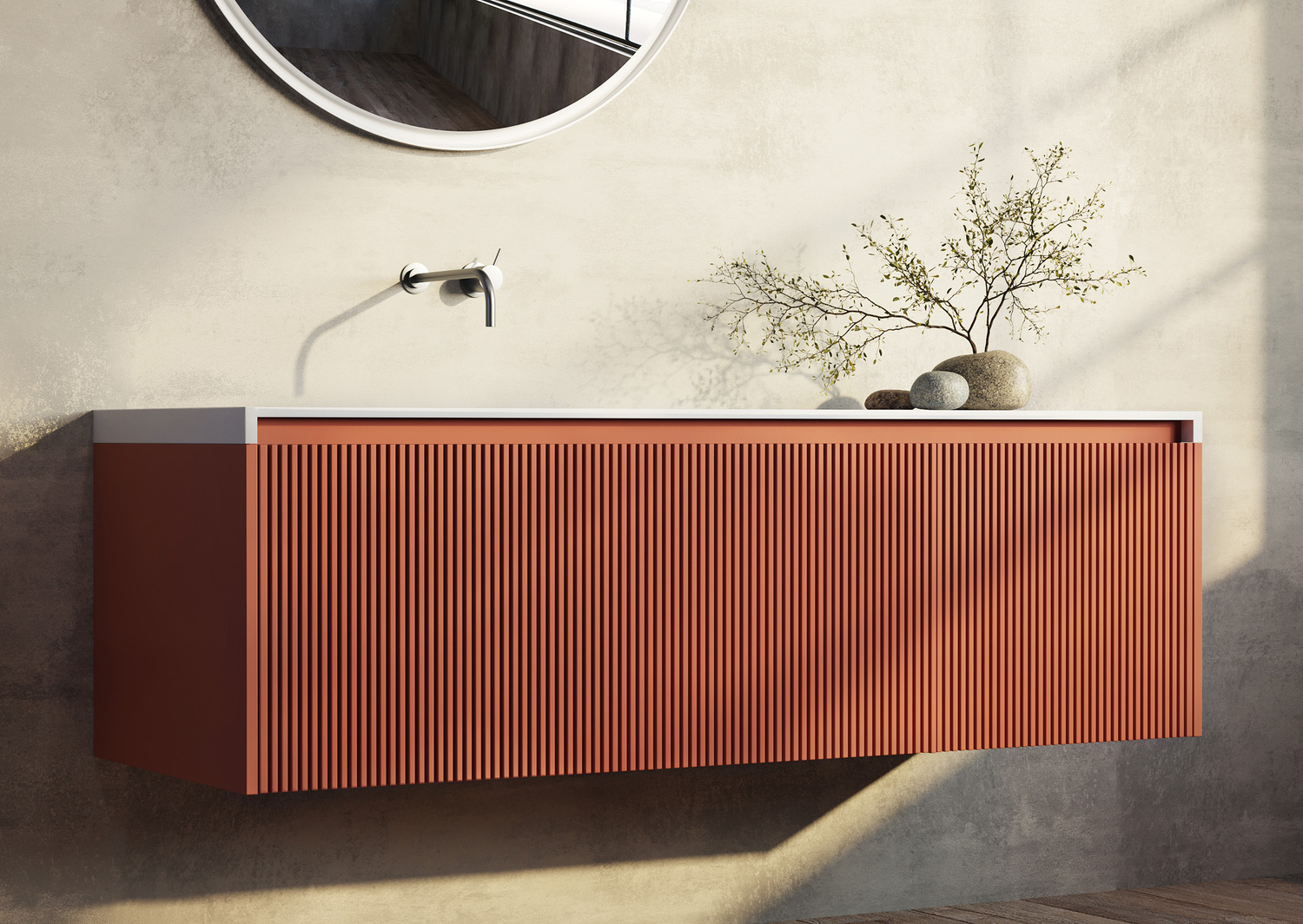140cm Rimini Wall Mounted Vanity with Basin