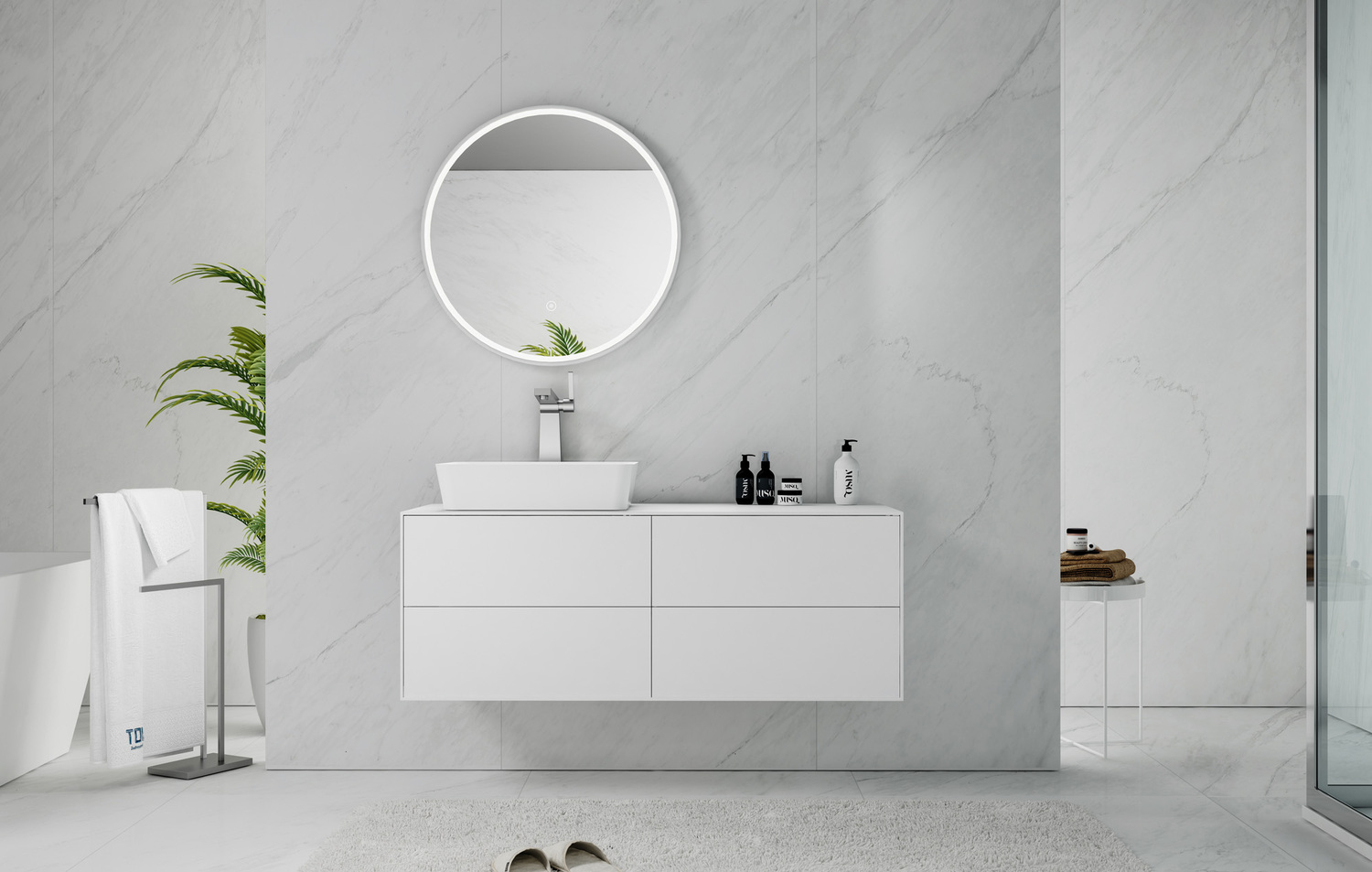 Marmo Round LED Mirror