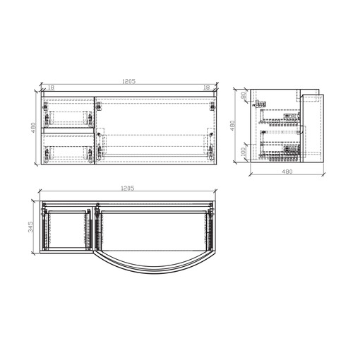 Prospero 1200mm Wall Hung Single Vanity