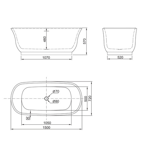 Baden Acrylic Freestanding Bath