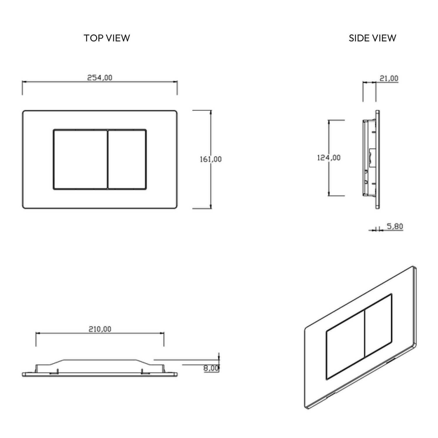 Calista Dual Flush Plate