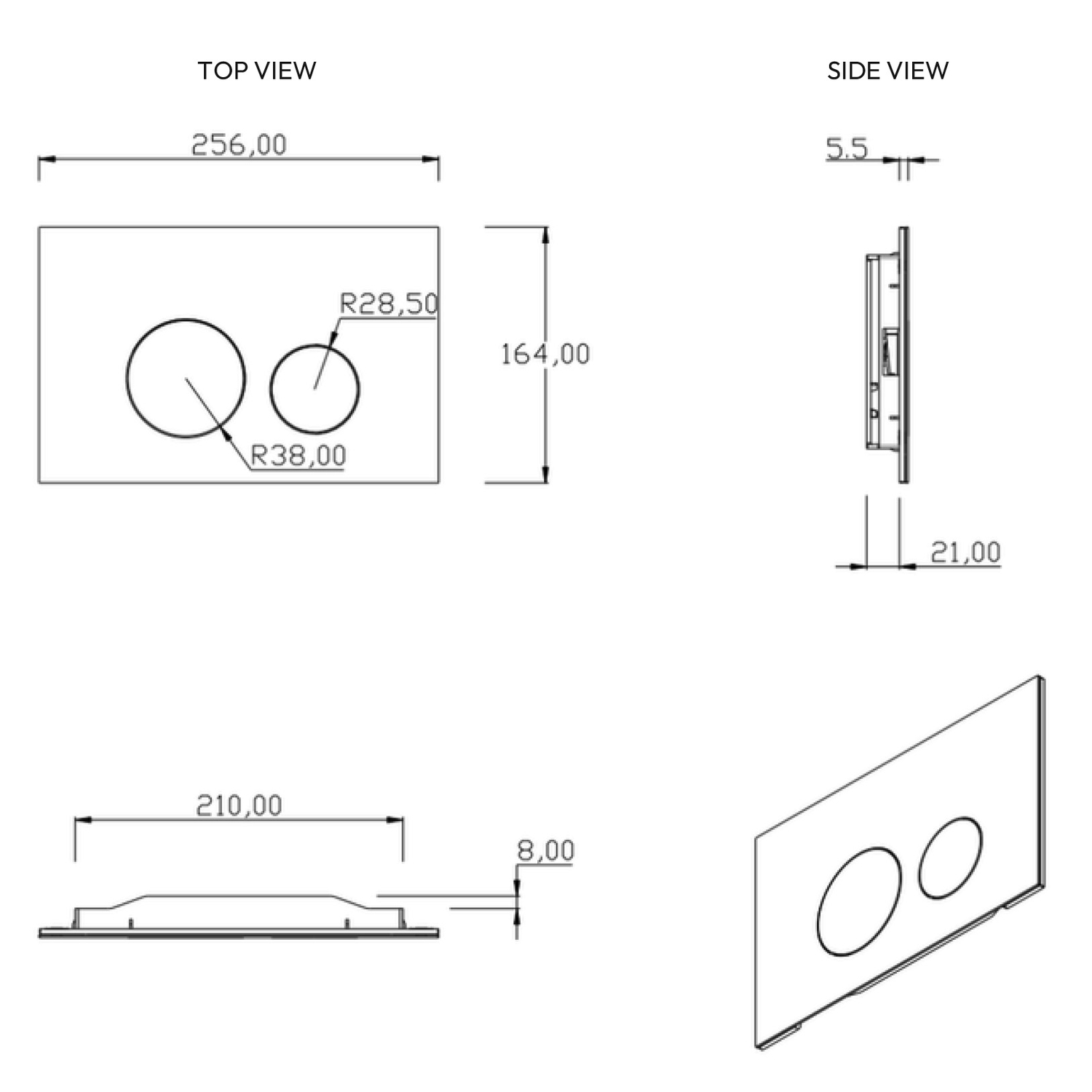 Modu Dual Flush Plate