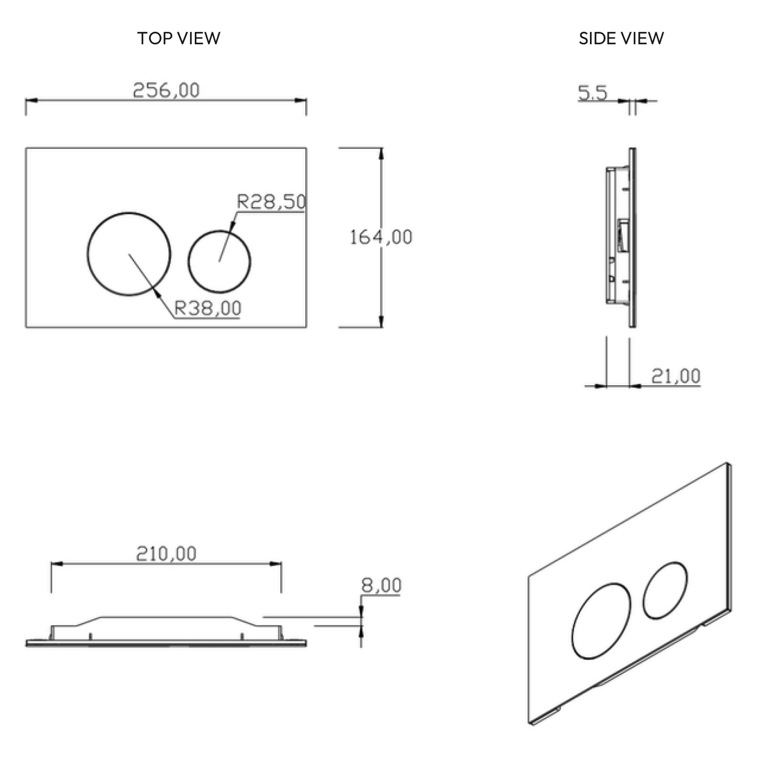 Charisma Dual Flush Plate