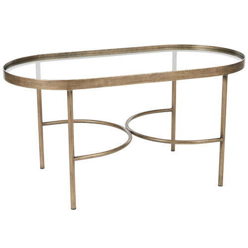 large iron and glass coffee table