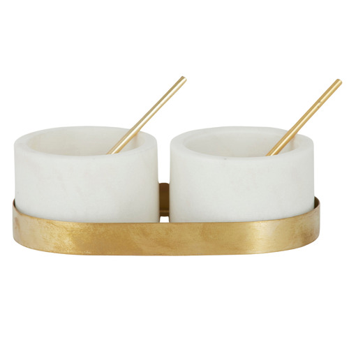 5 Piece Mina Marble Bowls & Tray Set | Temple & Webster