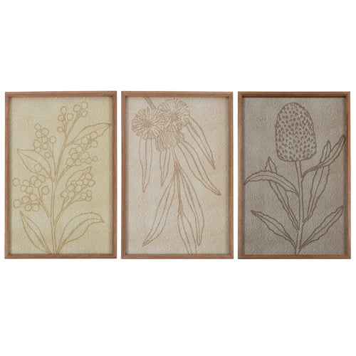 Natura Framed Canvas Wall Art Triptych Temple & ster
