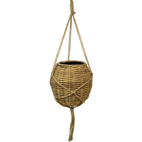 48cm Ball Rattan Hanging Basket Temple & ster