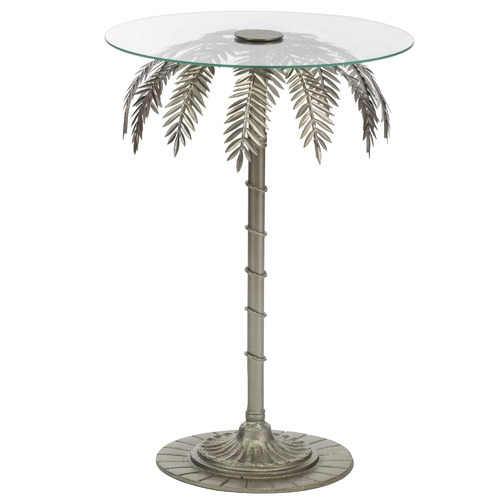 The Home Collective Palm Tree Metal & Glass Side Table Temple & ster