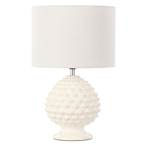 43cm White Sculpted Namoka Table Lamp
