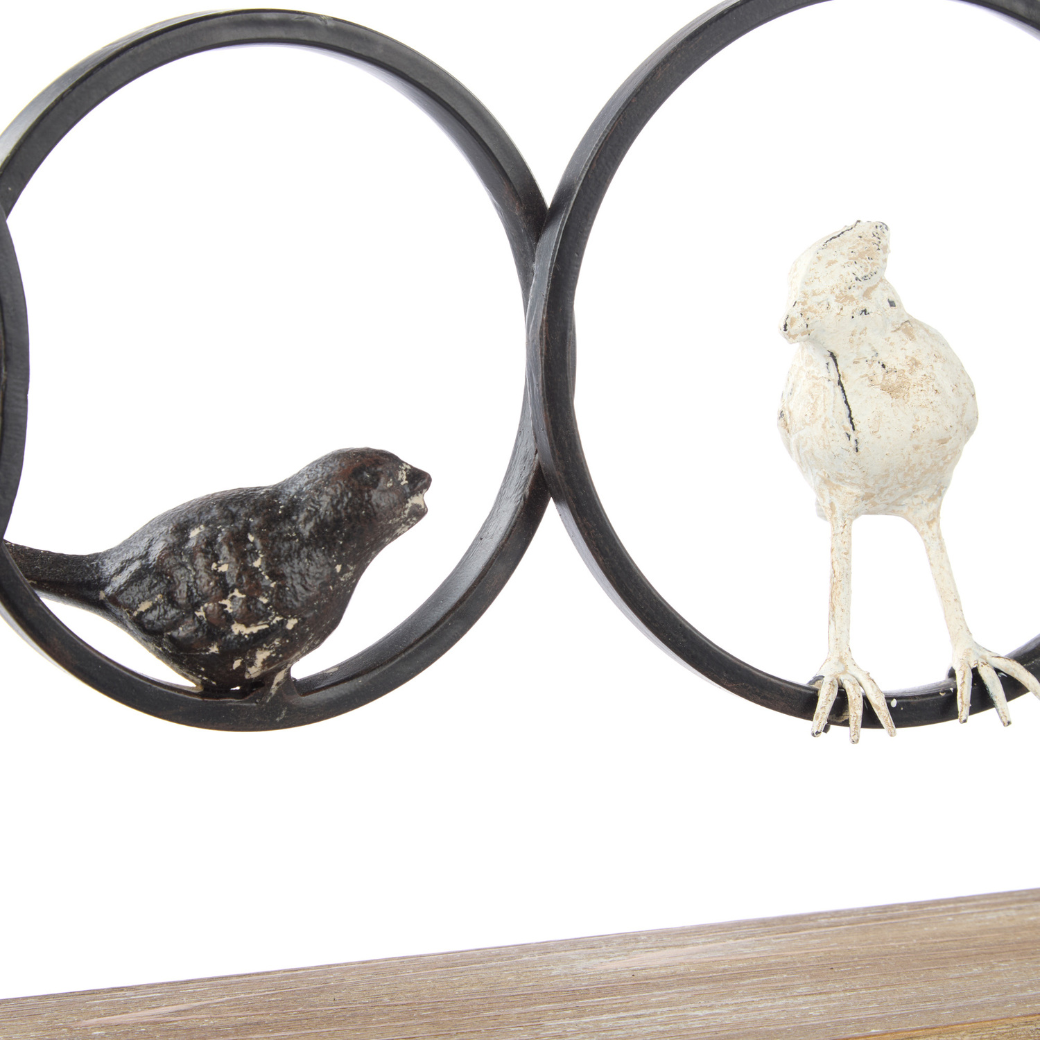 Birds Fir Wood & Cast Iron Sculpture