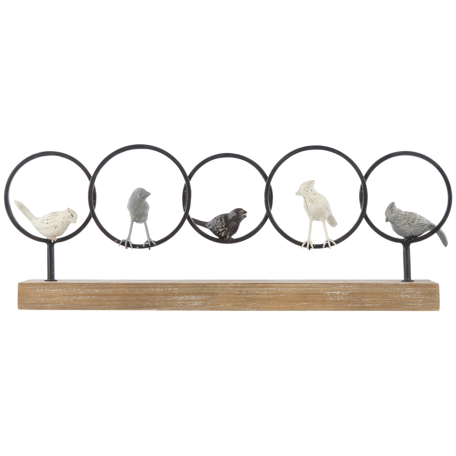 Birds Fir Wood & Cast Iron Sculpture