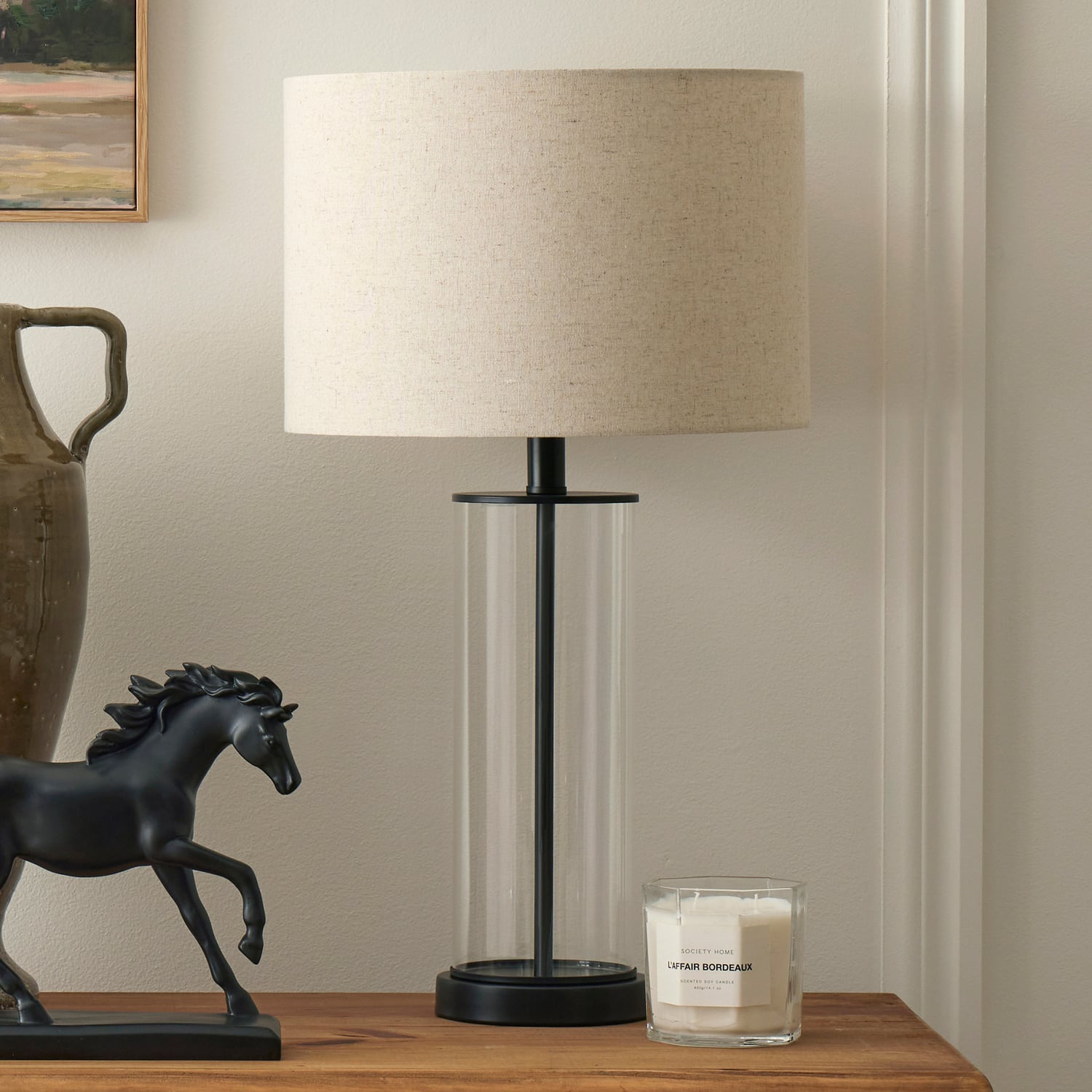 61cm Wesport Iron & Glass Table Lamp