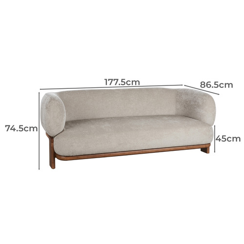 Abramson 2 Seater Rubberwood Sofa
