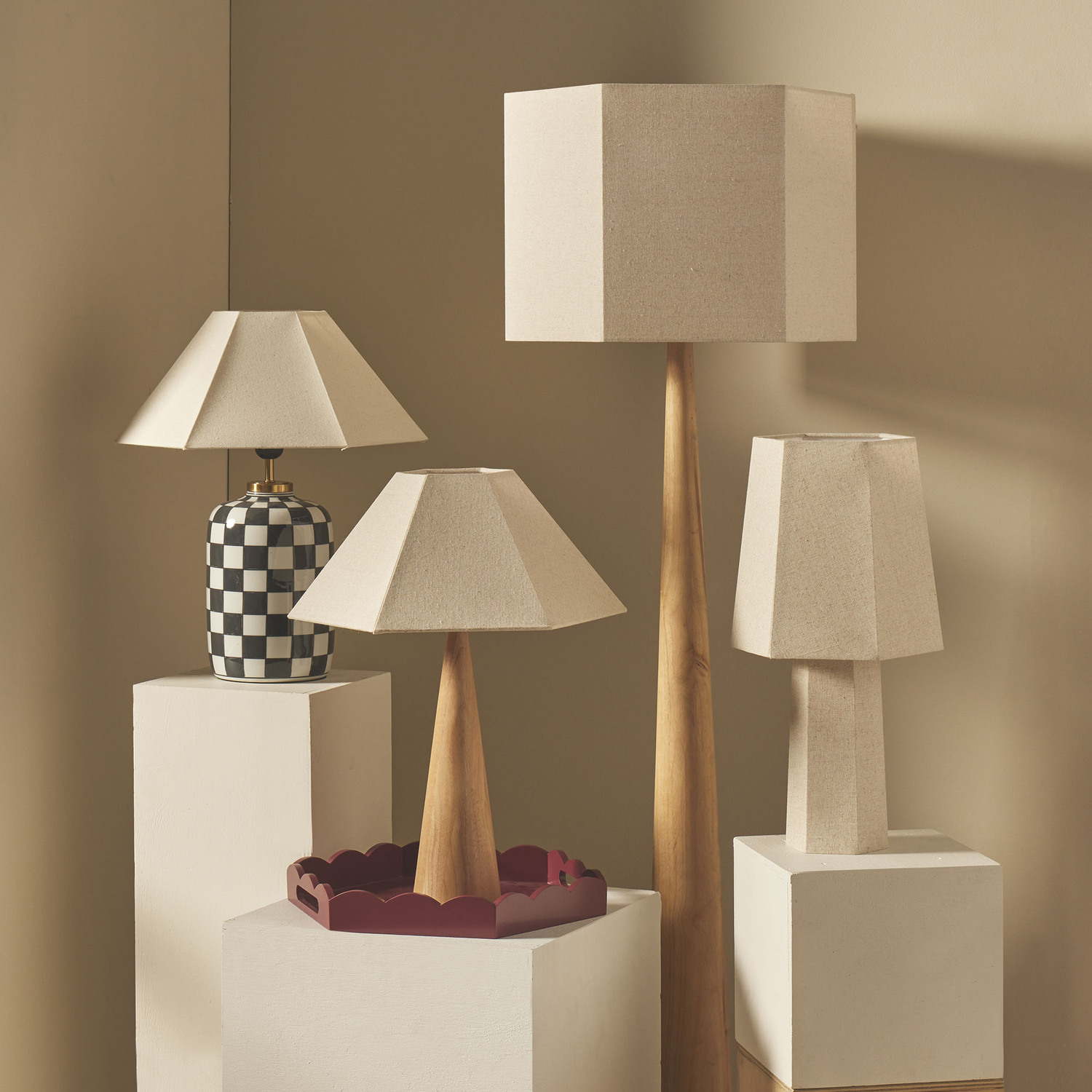 Hastings Rubberwood & Linen Table Lamp
