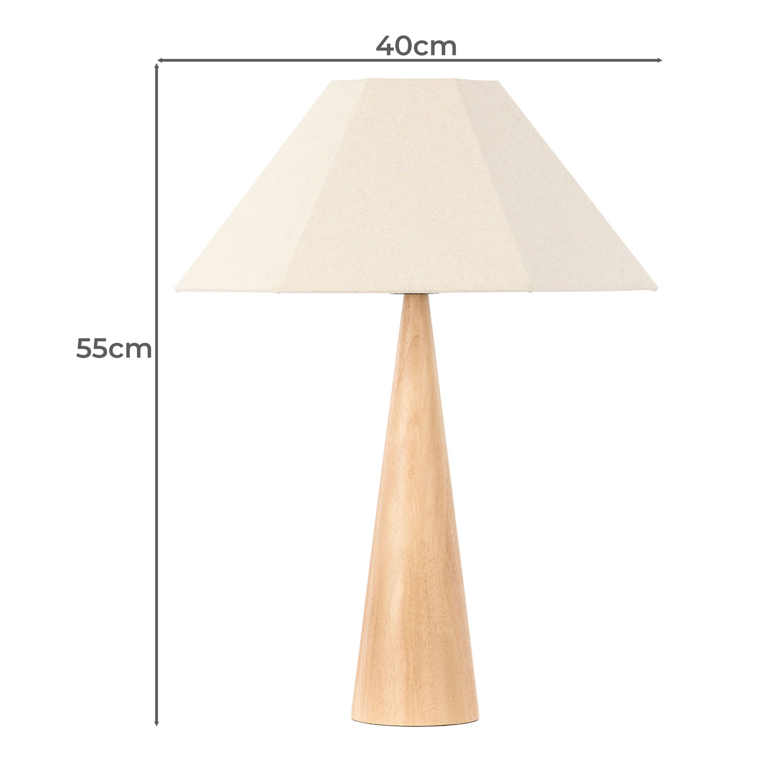 Hastings Rubberwood & Linen Table Lamp