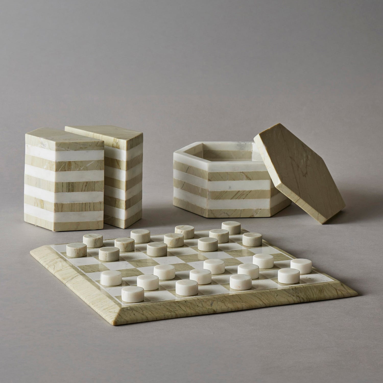 Castine 25 Piece Marble Checkers Set