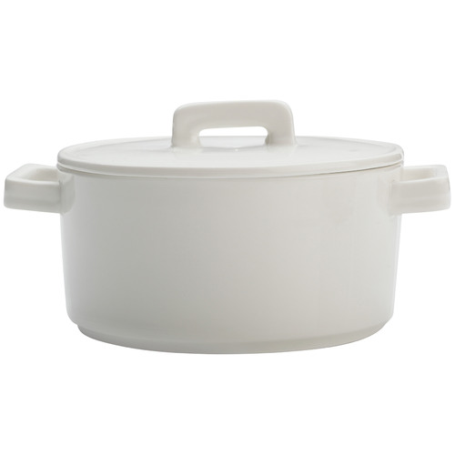 White Epicurious 13L Round Porcelain Casserole