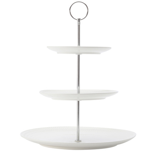 White Basics Diamonds 3 Tier Porcelain Cake Stand
