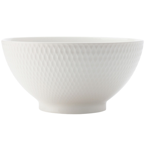 White Basics Diamonds 20cm Porcelain Noodle Bowls