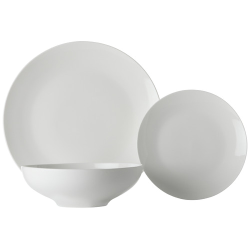 12 Piece White Basics Tribeca Coupe Dinner Set